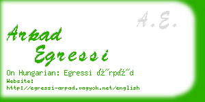 arpad egressi business card